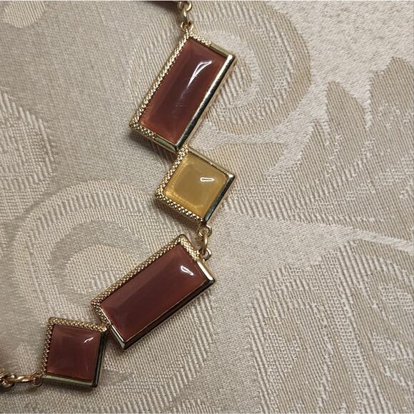 LYDELL NYC VINTAGE 1980s MULTICOLOR GEOMETRIC STATEMENT NECKLACE NEW - Picture 11 of 14